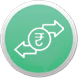 Green Rupee Transaction Icon with Arrows